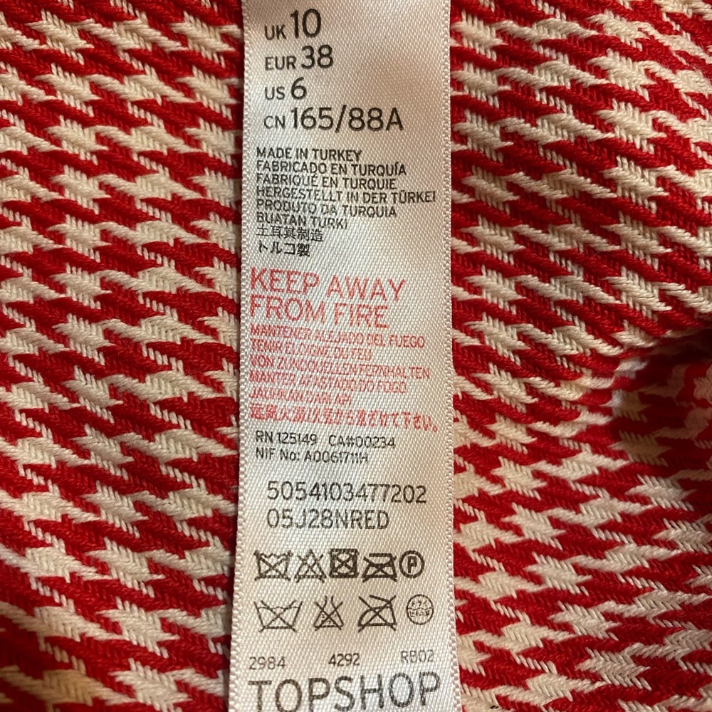 Topshop Red Houndstooth Jacket | US 6 UK 10 - Picture 10 of 13